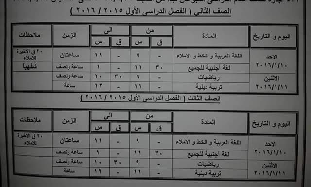 ننشر جدول امتحانات الشهادة الابتدائيه والاعداديه والثانويه 2016 الترم الاول محافظة كفر الشيخ ننشر جدول امتحانات الشهادة الابتدائيه والاعداديه والثانويه 2016 الترم الاول محافظة كفر الشيخ